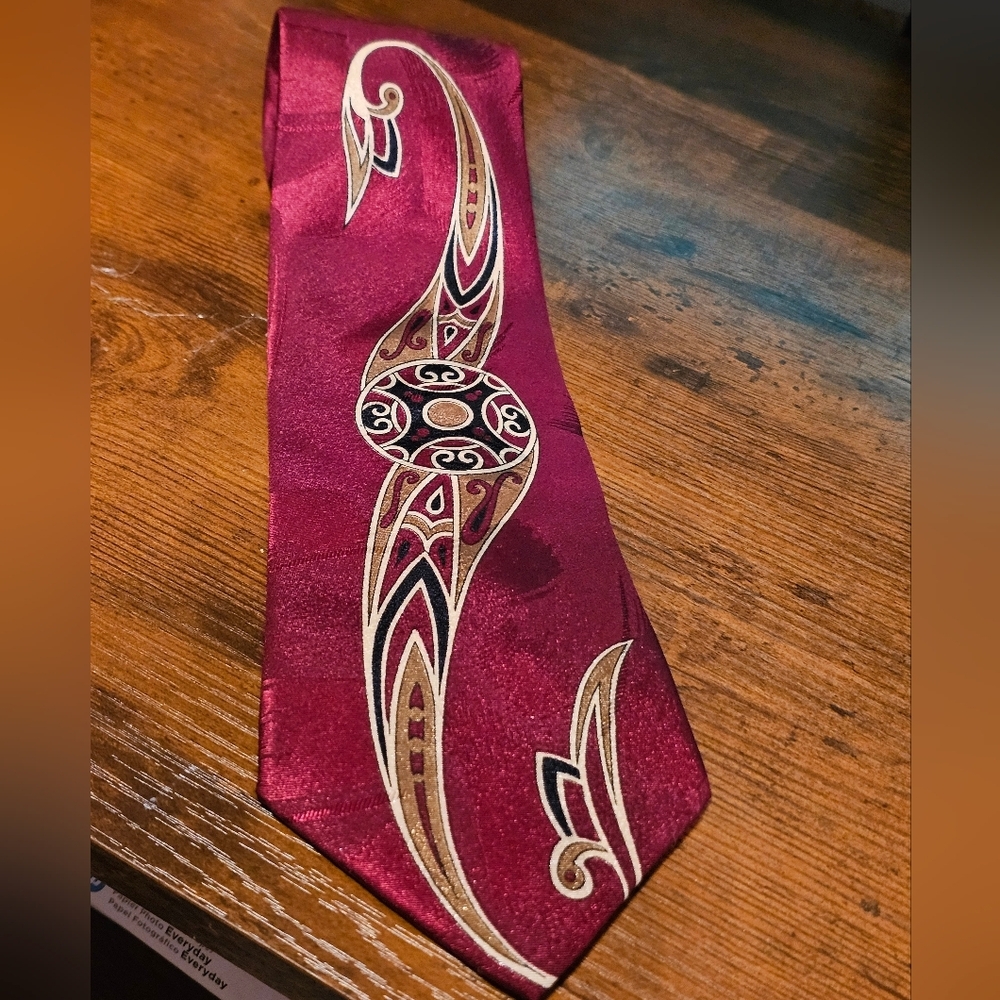 Pierre Balmain Rich Red and Gold Tie